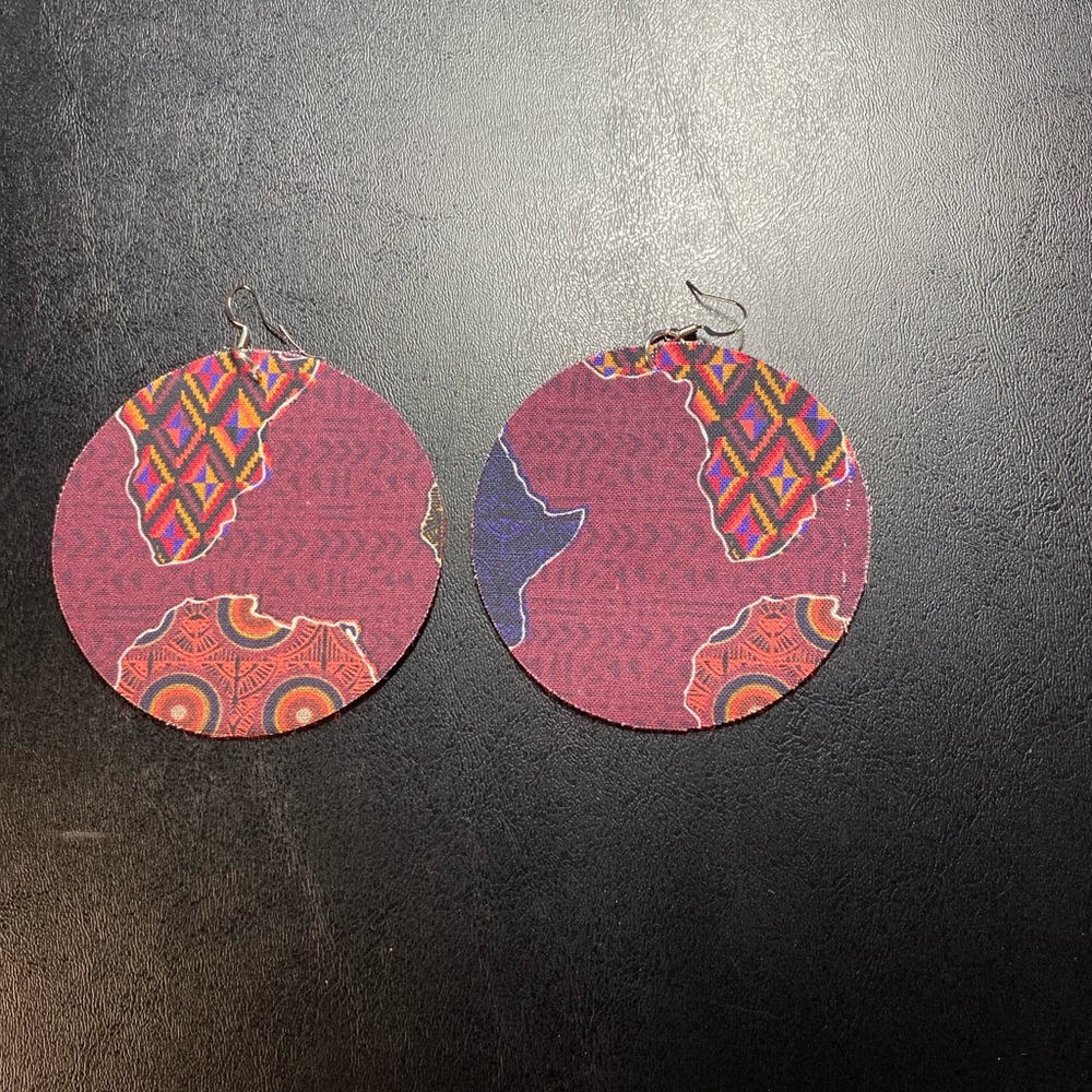 Handmade, Africa prints earrings, one of a kind art